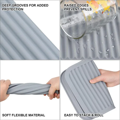 Miniatura 3 de Salvamanteles de silicona para platos calientes, ollas y sartenes, almohadillas calientes para cocina, tapete de secado pequeño flexible, soportes