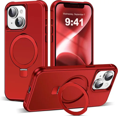 Miniatura 119 de SKYLMW – Funda compatible con iPhone 12 Pro Max y iPhone 13 Pro Max con soporte magnético invisible tipo anillo, fundas translúcidas para teléfonos