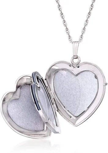 Miniatura 4 de Ross-Simons Sterling Silver Personalized 4-Photo Heart Locket Necklace