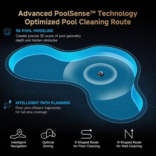 Miniatura 3 de DREAME Z1 Pro Limpiador robótico de piscinas inalámbrico, control remoto LiFi, succión de 8000 GPH, limpieza horizontal a nivel del agua