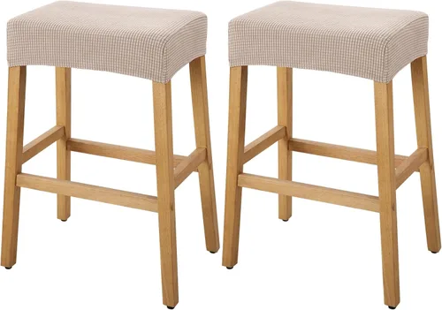 Miniatura 60 de YISUN Fundas de taburete rectangulares, paquete de 2 fundas elásticas impermeables para asiento de silla de montar, taburetes de bar, sillas de bar