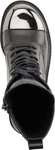 Miniatura 4 de DKNY Botas de combate de cuero suave con punta de metal para mujer