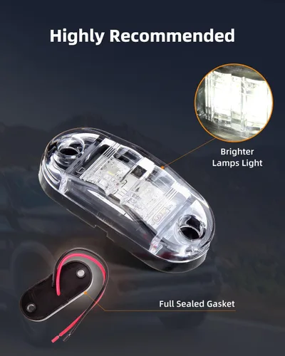 Miniatura 3 de 2 luces LED de 2 diodos para marcador lateral de remolque de 2.5 pulgadas, luz de marcador lateral ovalada LED para remolque, guardabarros, luces