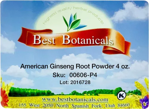 Miniatura 4 de Best Botanicals Polvo de raíz de ginseng 8 oz.