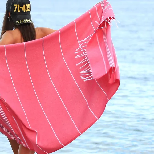 Miniatura 8 de Lina Toalla de playa turca Peshtemal (38 x 71 pulgadas), sin arena, grande y de secado rápido, toallas de piscina ligeras para viajes, suave 100%
