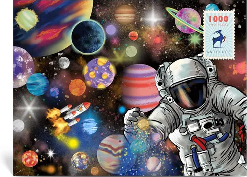 Miniatura 8 de Antelope - Rompecabezas de 1000 piezas para adultos, rompecabezas de viaje espacial de 1000 piezas por Lynn Weilin, 29.5 x 20.5 pulgadas, piezas