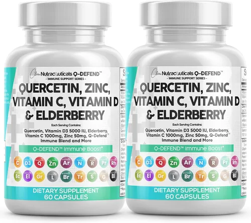Miniatura 11 de Clean Nutraceuticals Quercetina, Zinc, Vitamina C, Vitamina D, Bromelina, Saúco - Suplemento de Apoyo Inmunológico Pulmonar para Adultos
