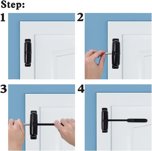 Miniatura 2 de Cierrapuertas automático, cierrapuertas de resorte de seguridad, fácil de instalar para convertir puertas con bisagras en cierre automático