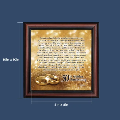 Miniatura 3 de Crossroads Home Décor Boda 50 para padres, decoraciones de 50 aniversario para fiestas, regalos de aniversario dorado de 50 años, 50 para parejas