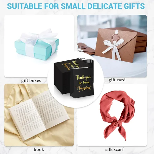 Miniatura 6 de Ctosree 20 bolsas de papel de regalo de agradecimiento para empleados, compañeros de trabajo, colega de trabajo con asas para colega