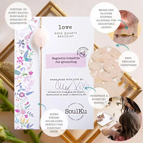 Miniatura 9 de SoulKu Pulseras All One, joyería de piedras preciosas curativas hechas a mano, joyería de motivación para mujeres, cordón de nailon con tapón