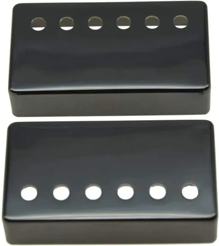 Miniatura 5 de Dopro Juego de 2 cubiertas de metal Humbucker para pastilla de guitarra Humbucker de latón 1.937 in/2.047 in espaciamiento de poste cromado