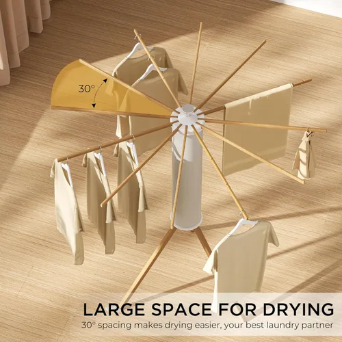 Miniatura 6 de SUNOUTLY Estante de secado de ropa con trípode, estante portátil y plegable para ahorrar espacio, estante para secadora de ropa, balcón, dormitorio