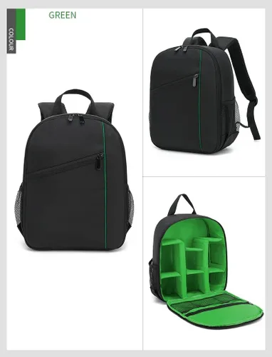 Miniatura 2 de Cámara digital DSLR impermeable, mochila de hombro para mujeres y hombres adolescentes (verde)