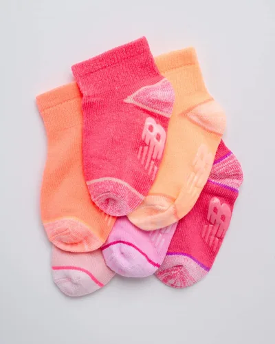 Miniatura 2 de New Balance Calcetines para bebé, paquete de 12 calcetines de corte de cuarto, calcetines antideslizantes (bebébebé)