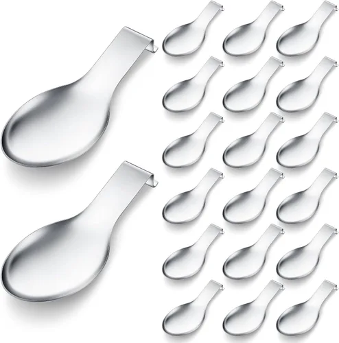 Miniatura 17 de Nuanchu 6 piezas de soporte de cuchara de acero inoxidable, espátula, cucharón para estufa, resistente, soporte de espátula para encimera, apto