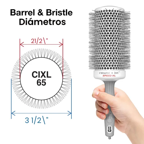Miniatura 2 de Olivia Garden Cerámica + Ion Speed XL – Cepillo térmico redondo extra largo – No eléctrico – Cepillo profesional para cabello normal a grueso