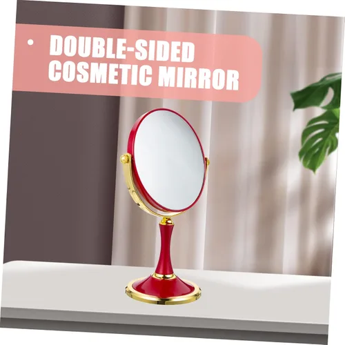 Miniatura 3 de Homoyoyo Espejo de maquillaje con aumento Espejo de escritorio Espejo de maquillaje Lupa Miss Simple Acero inoxidable Tocador Espejo Interior Chica