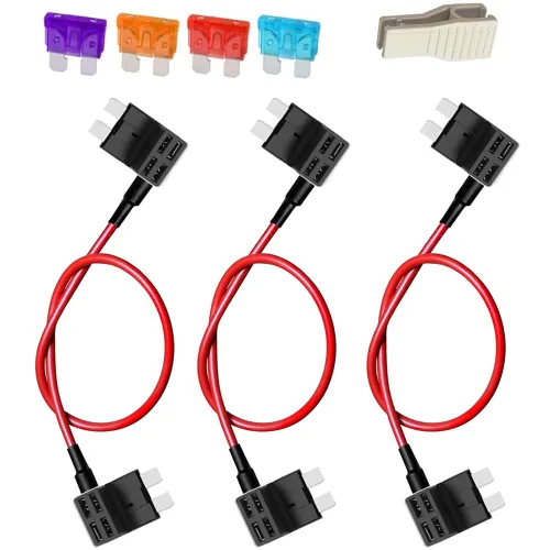 Miniatura 12 de Gebildet 2 piezas Grifo de Fusible de Doble Puerto Pequeño de 12V 24V para Añadir Circuito, Portafusibles de Cuchilla Piggyback Pequeño ATM