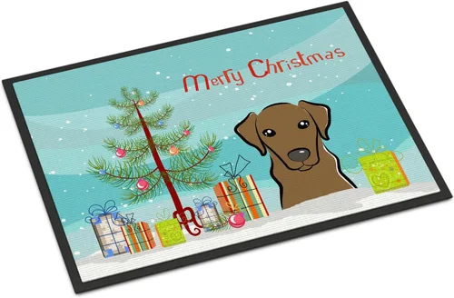 Miniatura 12 de Caroline's Treasures BB1616MAT - Tapete para puerta delantera de árbol de Navidad y sabueso afgano de 18 x 27 pulgadas, para interiores