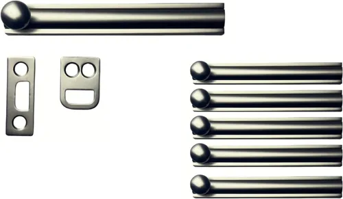 Miniatura 39 de QCAA Perno de superficie de latón macizo, 4 ", latón antiguo cepillado, paquete de 2, fabricado en Taiwán Latón cepillado envejecido.