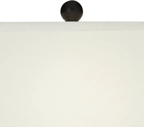 Miniatura 7 de 360 Lighting Juego de 2 lámparas de mesa modernas con puerto de carga USB de 27 pulgadas de alto, madera sintética de cebra, pantalla rectangular