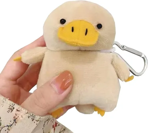 Miniatura 13 de Yatchen Funda de felpa compatible con AirPods 1 y 2, diseño de oso de piel de dibujos animados en 3D, divertida funda protectora con llavero