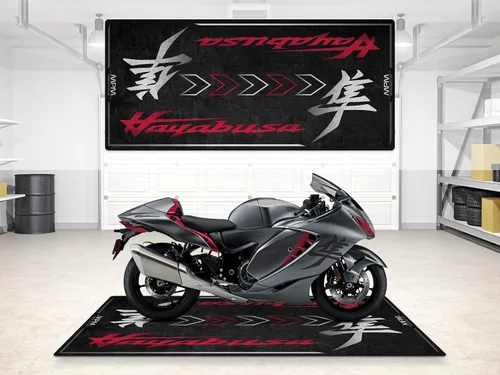 Alfombra de estacionamiento para Suzuki Hayabusa, alfombrilla de exhibición y fosa, lavable, antideslizante para garaje y alfombra de piso de sala