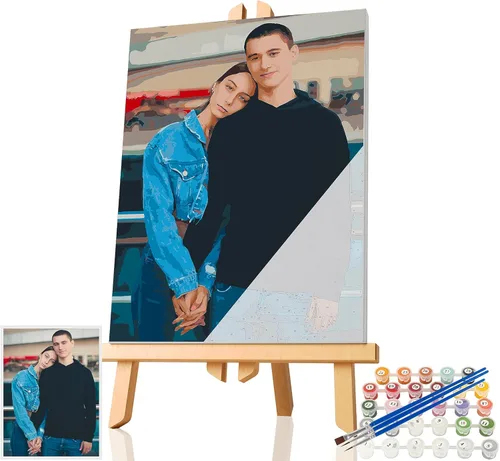 SIYDCF Pintura Personalizada por Números, Personaliza Pintura por Números para Adultos Principiantes, Kit de Pintura Acrílica DIY para Decoración