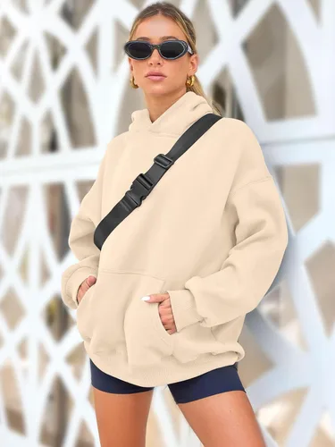 Miniatura 34 de AUTOMET Sudaderas de gran tamaño con capucha de forro polar para mujer, camisas de manga larga, sudaderas con bolsillo para otoño 2025