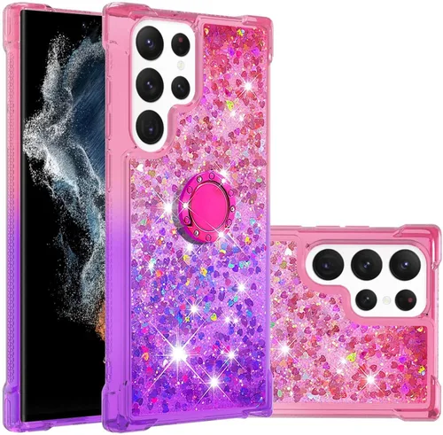 Miniatura 9 de Funda para Samsung Galaxy S22 Ultra, Gradient Quicksand Series Glitter Bling Flowing Liquid Flotante TPU Bumper Cushion Reforzado Corners Women