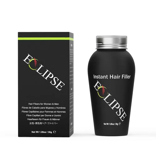 Miniatura 20 de ECLIPSE - Fibras de cabello negras para adelgazar el cabello para mujeres y hombres para ocultar la pérdida de cabello en 15 segundos, 100% fibras