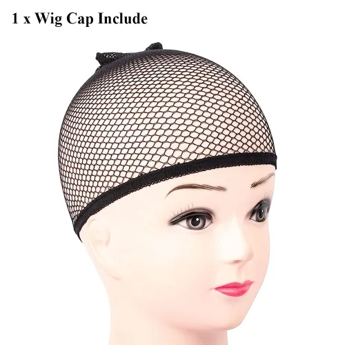 Miniatura 5 de BERON Peluca de trenza negra con flequillo, peluca larga y rizada para uso diario y fiesta de cosplay, incluye gorra