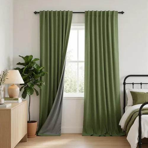 Miniatura 44 de KOUFALL - Cortinas de medio estilo francés de lino para ventana, juego de 2 cortinas cortas de 40 pulgadas de longitud, para privacidad, cortinas