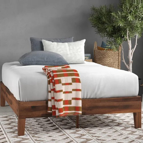 Miniatura 15 de Cama plataforma de madera sólida de lujo Zinus 12 pulgadas con cabecero de cama/no necesita resortes/soporte de madera con listón/acabado expreso