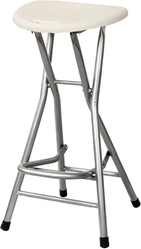 Miniatura 8 de HM&DX Taburetes plegables para adultos, portátil, taburete plegable de 28 pulgadas, resistente, taburetes de bar altos para interiores con asa