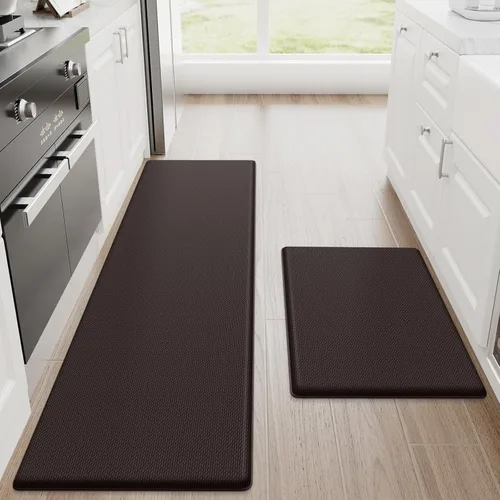 Miniatura 11 de StepRite Tapetes de cocina, 2 tapetes acolchados, antifatiga, para piso, de escritorio, antideslizante, impermeables, oficina, alfombras de 17.3 x