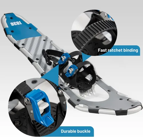 Miniatura 2 de G2 30/36 Inches Light Weight Snowshoes Set with Trekking Poles, Anti-Slip Sole, Fast Ratchet Binding, for Women Men Youth (Blue/Green)