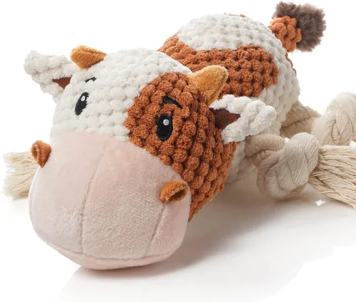 Sedioso Juguetes para perros, juguete de peluche para perros para razas grandes, bonitos juguetes chirriantes para perros con papel arrugado,
