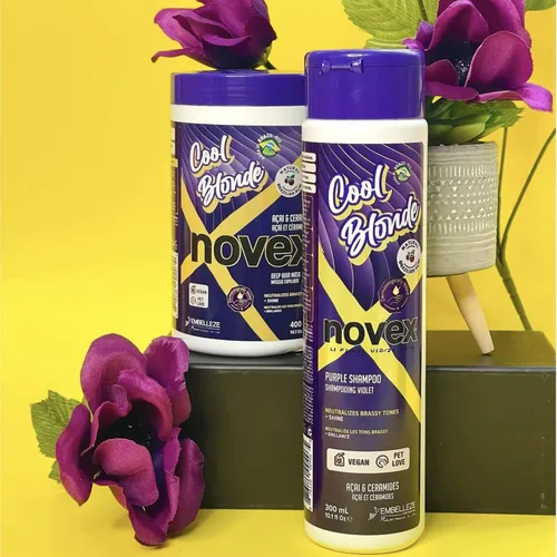 Miniatura 7 de NOVEX Cool Blonde Purple Toning Shampoo 10.1oz/ 10.1 fl oz - Champú morado neutraliza, tonifica con extracto de acai y ceramidas para cabello rubio