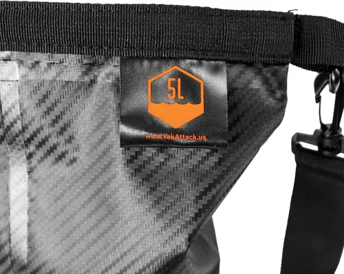 Miniatura 4 de YakAttack Bolsa de secado enrollable de 5L con válvula de aire, carbono negro, bolsa seca marina impermeable para kayak, canotaje y paddleboarding