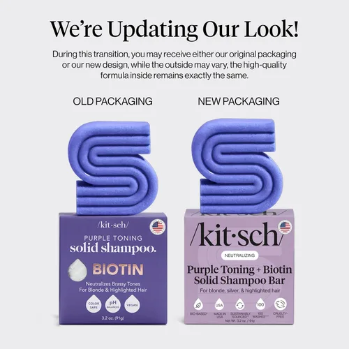 Miniatura 5 de Kitsch Toning Purple Shampoo Bar para rubias y cabello teñido - Champú para mujeres y hombres - Champú de biotina para fortalecer y neutralizar