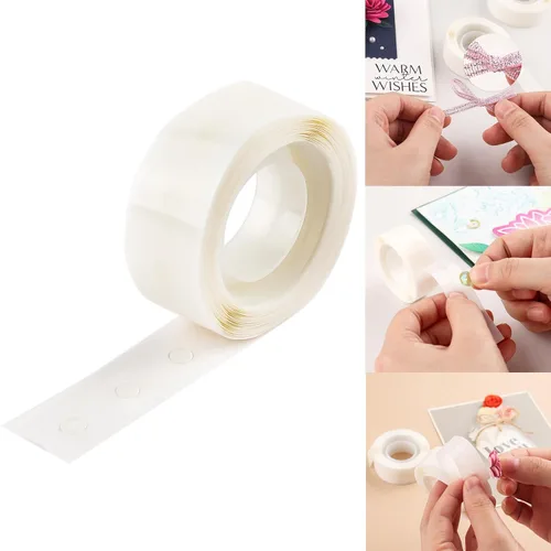 Briartw 300 puntos adhesivos ultrafinos para manualidades, mini puntos de pegamento transparentes de 1/8 pulgadas (0.118 in), puntos adhesivos