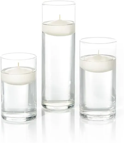 Miniatura 31 de yummi Juego de 18 velas flotantes y jarrones cilíndricos - Borgoña