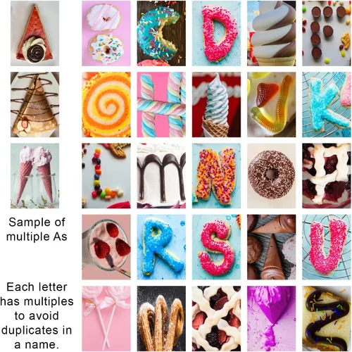 Miniatura 2 de Arte con nombre de dulces y dulces, regalo de postre personalizado (montaje en bloque de 6.5 x 18 pulgadas)