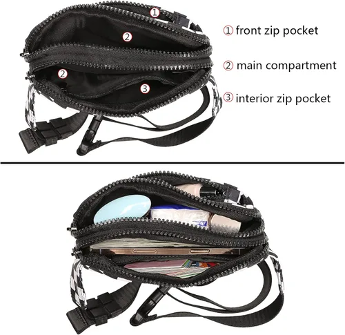 Miniatura 4 de Uromee Riñoneras para mujer, bolsa cruzada para cinturón, a la moda, mini bolsa de cintura para viajes, senderismo, correr, correa ajustable, 0227