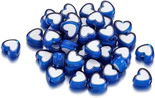 50 cuentas acrílicas de corazón de amor colorido, cuentas espaciadoras sueltas para bricolaje, pulseras, collares, joyería, accesorios de costura