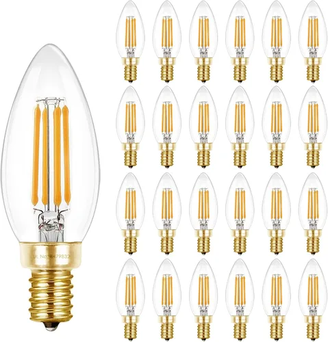 Miniatura 9 de Hizashi - Focos de candelabro LED E12, B11 tipo B, regulables, equivalente a 60 W, 5,000 K, luz diurna, 90+CRI, 6 W, 550 lúmenes, certificación UL