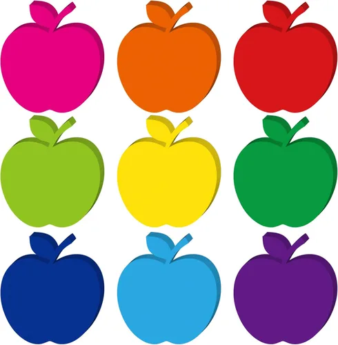 Geyee 108 recortes de manzanas de papel para tablones de anuncios, recortes surtidos de manzanas, troqueles para profesores, proyectos de bricolaje,