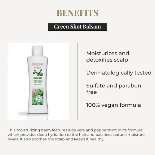 Miniatura 3 de SALERM - Acondicionador Capilar - Green Shot Balm Biokera Fresh - 10.1 fl oz - con Manzana, Té Verde, Menta y Aloe Vera - Hidrata y Refresca